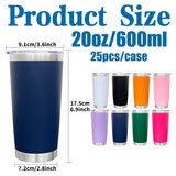 25 Pack USA Warehouse Yeti Power Coated 20oz Tumbler for Laser Engraving