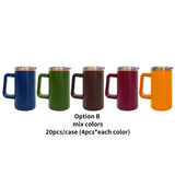 20 Pack USA Warehouse Copper Underneath Powder Coated 20oz Coffee Mugs with Removable Plastic Handle for Laser Engraving-USDM