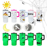 25 Pack USA Warehouse Halloween Parent-child 20oz Glow in Dark Leakproof Flip Top Straw Tumbler for Sublimation-USDM
