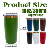 25 Pack YIPAI USA Warehouse Mini Size Copper Underneath 10oz Coffee Mugs with Magnetic Lids for Laser Engraving