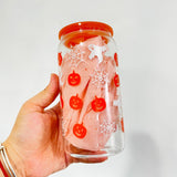 50 Pack USA Warehouse 16oz Halloween Glass Can With 3D Touch Design And Plastic Lids-USDM