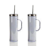 25 Pack China Warehouse Customized Stainless Steel Pre Drilled Hole 20oz Snow Globe Storyboard Sublimation Tumblers with Handle