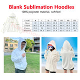 25 Pack China Warehouse White Sublimation Blanks Men Women Hoodies Mix Sizes 25pcs Sold By Case